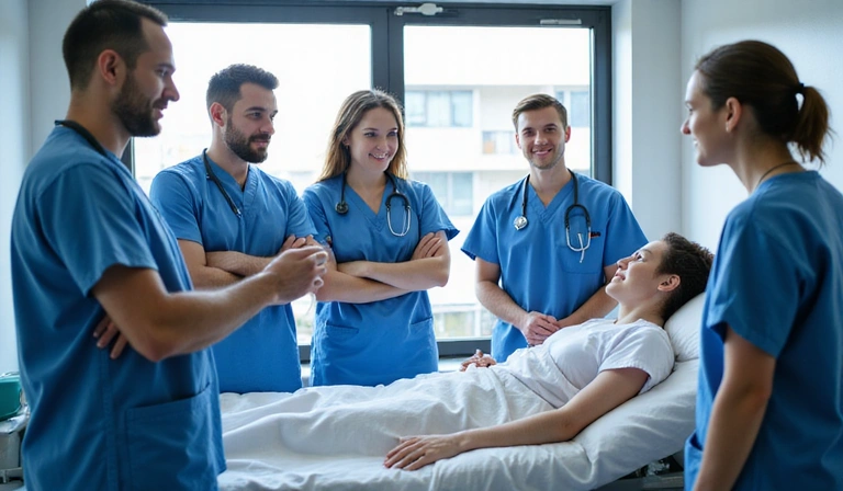 Healthcare professionals in meeting