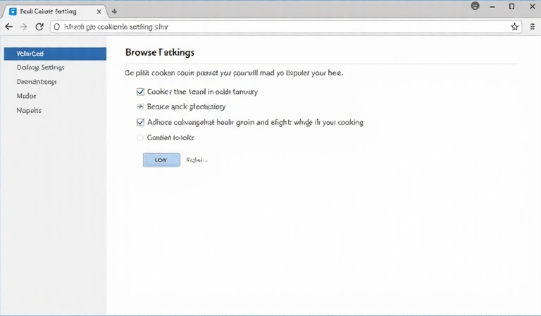 Browser settings for managing cookies