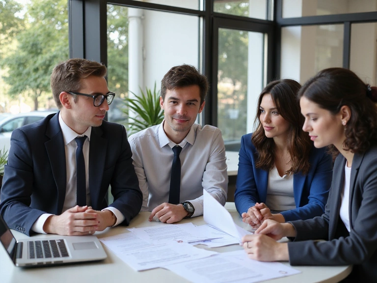Business meeting with legal documents